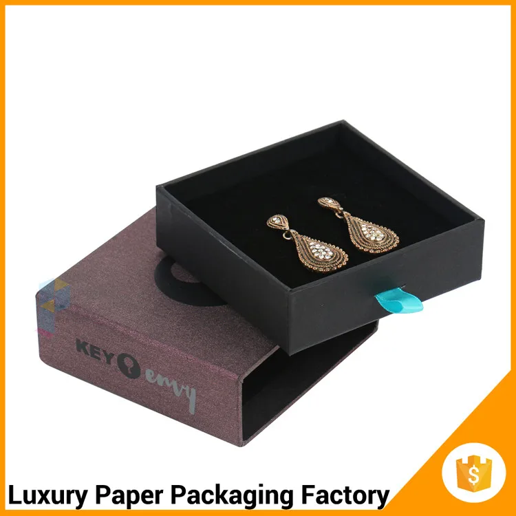 luxury gift earring design cardboard drawer jewelry box