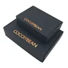 Chinese eco recycled black matte folding box, flat pack plain matt black box,copper foil matte black gift box