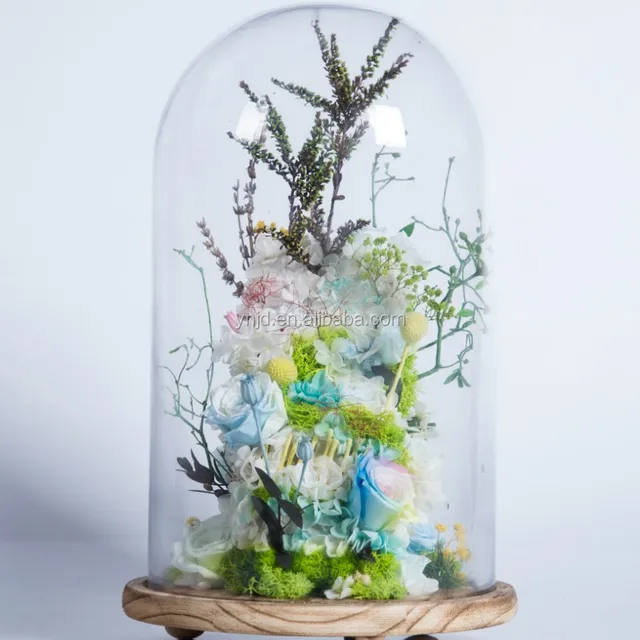 100% handmade preserved flowers unique gift in glass dome