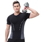 CUSTOM SPANDEX MENS SLIM SPORT GYM CLOTHING WITH FITNESS FITNESS YOGA WEAR CLOTHES GYM SHIRTS GYM SHIRT MAN
