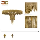 Antique polish brass chandelier design world class lighting modern style for low ceiling villa