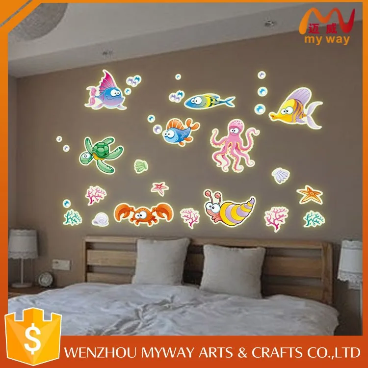 Fish Stickers For Kids Glow Dark Ceiling Stickers Lovely