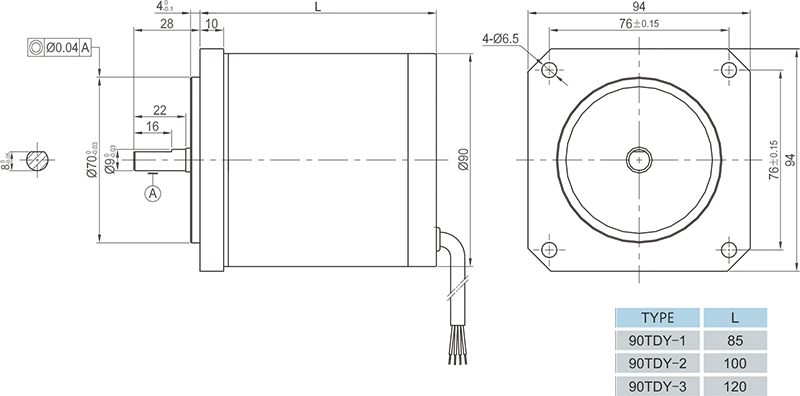 Turning Electric Motor, 220V, 90mm - detail 4