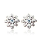 Rhodium plated flower silver wholesale magnetic mens earrings