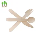 Eco-Friendly disposable wooden spoon fork set wooden cutlery
