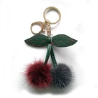Fashion Charm Genuine mink Fur pom poms ball for key chain/ handbag pendant