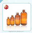 Medicine Glass Glass Medicine Glass Bottle 16OZ Amber Medicine Boston Round Glass Bottles Bottle G.P.I Standard Finish