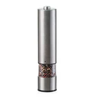 Automatic electric salt pepper grinder mill glass jar with light led