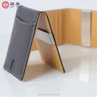 Custom Smart Mens Metal Money Clip / Men Money Clip Genuine Leather Wallet Card
