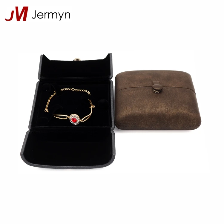 luxury feeling pu leather jewelry storage gift box special shape