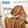 Vintage Tribal Blanket Throw Decoration Sofa Bed Throw Brown Printed Blanket For Home