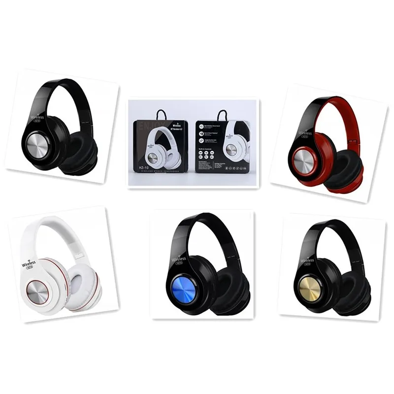 New Arrival HZ10 Wireless Over-Ear Blue Tooth Headphone Foldable Headset Adjustable Earphone With Mic (Gold) - ANKUX.COM