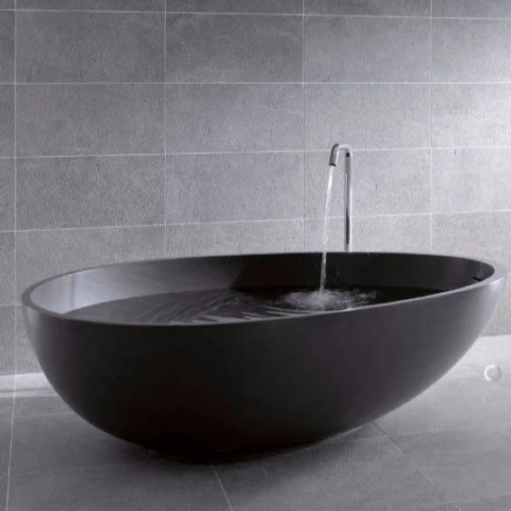 Хорошая цена роскошный мрамор чистый черный камень ванна BS-8608