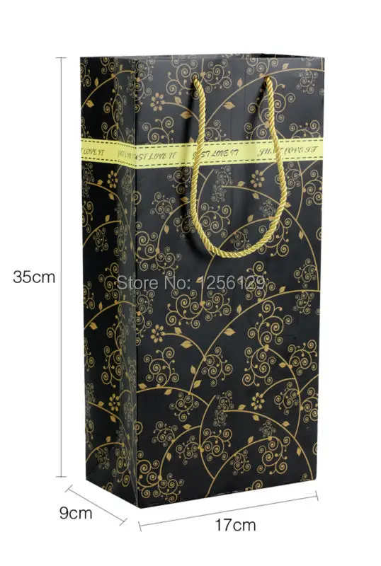 promotional black paper wine bag/gfit wine bag for wine  $ 17.