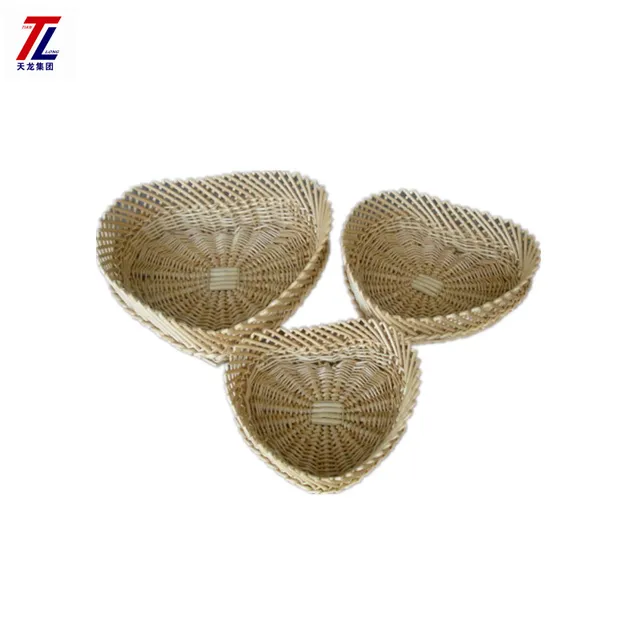heart shape home decor woven wholesale wicker material basket