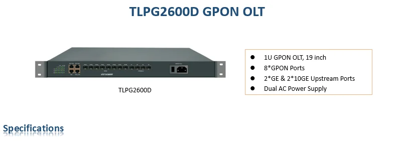 gpon olt 1u 8 gpon ports with sfp and optical port*2