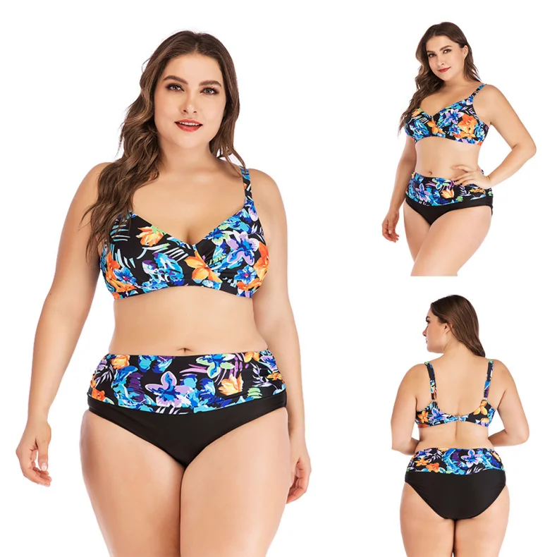 New Arrival Brazilian Print Bikini Push Up Sexy Lady Plus Size Swimwear