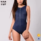 high quality denim fabric swimwear women one piece swimsuit