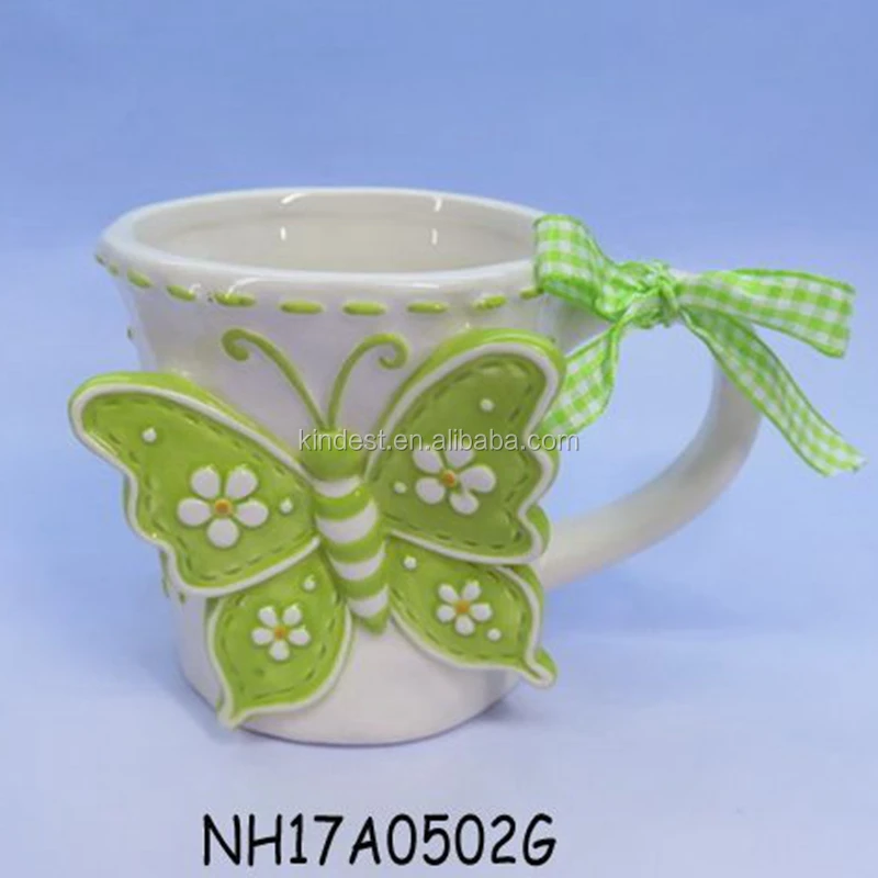 mug, ceramic butterfly coffee mug wholesale for girls gift