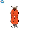 Orange Color Isolated Ground Duplex Industrial Electrical Wall Receptacle Outlet Socket