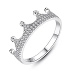 Custom jewelry 925 sterling silver ladies women crown rings princess crown engagement rings party band