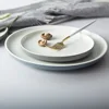 High End Restaurant Porcelain Entree Dishes Grey Ceramic Plates