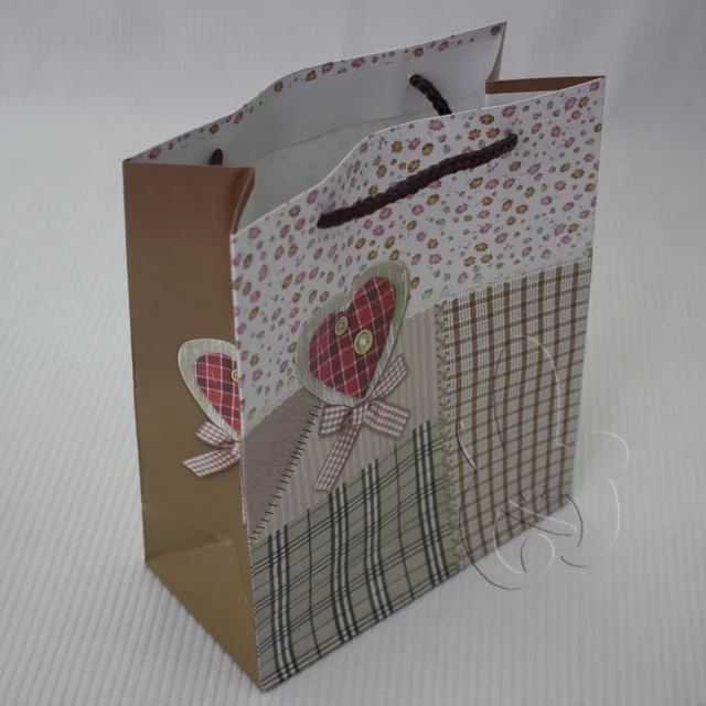recycled stereo effect design paper shopping gift bag for multi