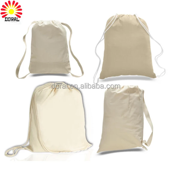 printed organic promotion gift backpack 100% canvas cotton
