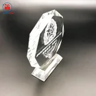 Nice Beveled Custom Square 3D Laser Etched Crystal Cube For Paperweight Award Gifts