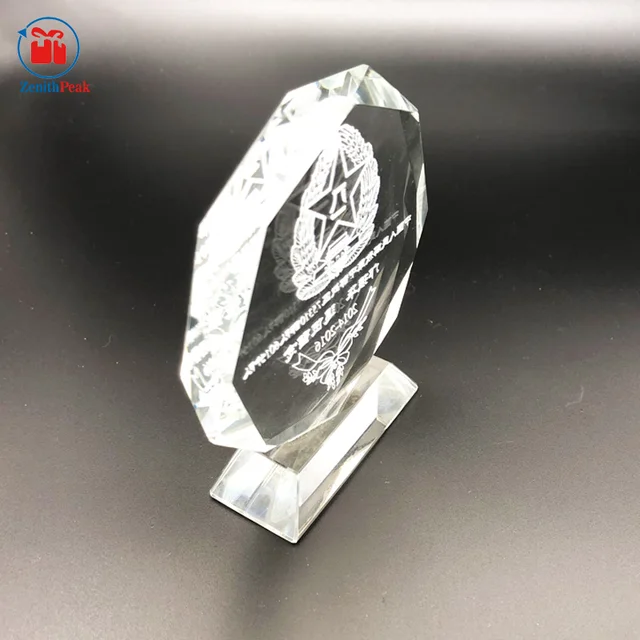 square 3d laser etched crystal cube for paperweight award gif