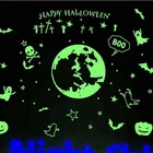halloween set ghost witch pumpkin bat shaped Colorful Wall Sticker glow in the dark sticker