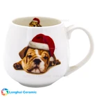 Mugs In Bulk Mug In Bulk 14oz Christmas Hat Santa Cap Cute Dog Printed Holiday Ceramic Coffee Mug In Bulk