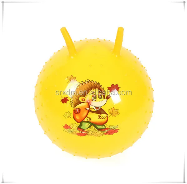 Plastic Knobby Bouncy Ball With Handle Hop Ball,Custom Pvc Plastic