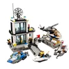 KAZI 6726 Police Station Helicopter Boat Model Building Blocks Bricks Toys For Children Gift