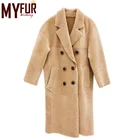Top Quality New Fashionable Medium-Long Faux Sheep Shearing Fur Coat For Women