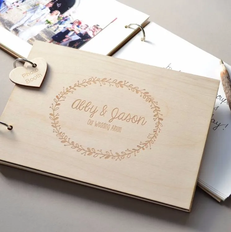 hot sale wooden wedding photo album