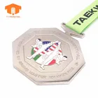 Custom Marathon Finisher Metal Silver Souvenir Shiny Jiu-Jitsu Medal