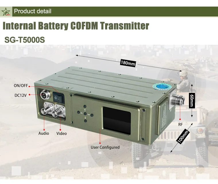 Energy Saving Light Weight Wireless Body-Worn Radio Signal Booster Mini UHD TV 50km/10km Long Range HDMI Transmitter