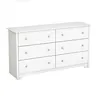 White Wooden Storage Cabinet TV Cabinet with 6 Drawer