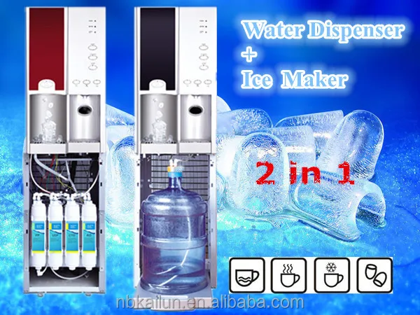 hot and cold water dispenser with ice maker