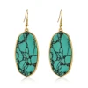 Popular Natural Turquoise Drop Earrings Fashion Women Blue Howlite Gemstone Earrings