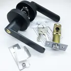 Lock and Keys, Satin Nickel Finish Front Exterior Door Levers Keyed Alike, Modern Heavy Duty Entry/Entrance Door Handles