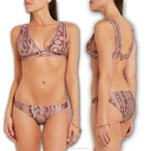 Low MOQ custom print full lined two pieces swimsuit/girls bikinis with special cutout trimmings