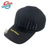 Fashion Style Custom Gold Embroidery 6 Panel Black Hip Pop Hats Metal Ring Baseball Cap