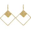 Hot selling gold plated metal geometric hollow square earrings