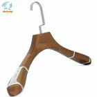 Nickel flat hook clothes hanger wooden shirt hanger