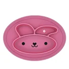 Food Grade Non-Slip Non-toxic Rabbit Silicone Feeding Mat Silicone Baby Suction Plates Bowel Rubber Placemat for Kids