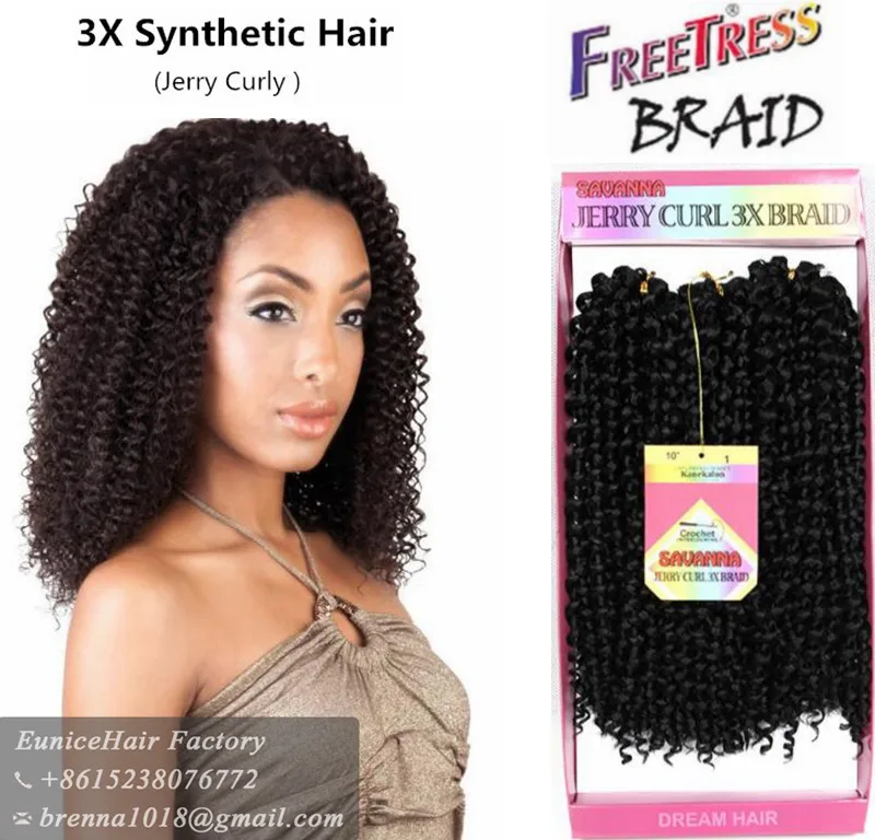 Savana 3x Box Braids Brazilian Deep Curly Ombre Hair Weave Kinky