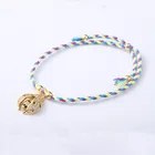 Luck Amulet Sterling Silver Animal Ladybug Charm Adjustable Cord Bracelet