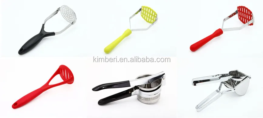 Masher, green easy hanging storage nylon potato masher with plastic